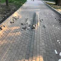 В парку Шевченка вже знищили доріжку з бруківки майже за мільйон гривень (ФОТО)