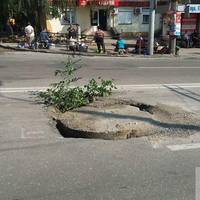 У Тернополі посеред дороги -  яма (ФОТО)