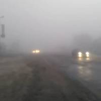 Обмежувач висоти на Гаївському мості “губиться” в тумані (Відео)