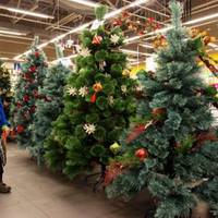 Штучні ялинки та новорічні прикраси – ціна та вибір на Тернопільському ринку