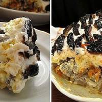 Дивовижно смачний салат з печінкою, грибами, чорносливом (без майонезу!)