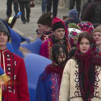 50-ти метровий український прапор розгорнули на межі Тернопільської і Хмельницької областей