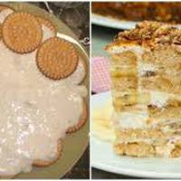 Ніжний та смачний домашній торт з печива та бананів. Він просто тане в роті