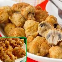 Вперше на гостині скуштувала! Доки все з тарілочки не виїла, не заспокоїлась. Це справді дуже смачно. Печериці в хрусткому клярі