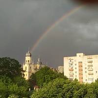 Після вчорашньої зливи над Тернополем з’явилася веселка (відео)