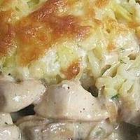 Смачна курка з грибами під картопляною шубкою