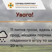 Рятувальники сьогодні оголосили на Тернопільщині штормове попередження