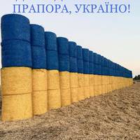 На Чортківщині аграрії із солом’яних тюків змайстрували 52-метровий прапор України
