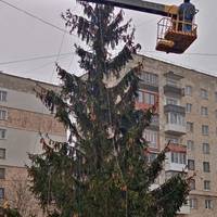 На одному з масивів Тернополя встановили новорічну ялинку (фото)