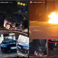Вночі на парковці у Тернополі горіло BMW (відео)