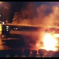У Польщі загорівся автобус з українцями, що їхав до Тернополя. Відео
