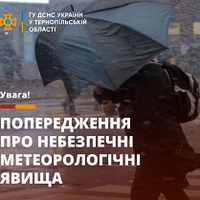 Мешканців Тернопільщини попереджають про сильний вітер
