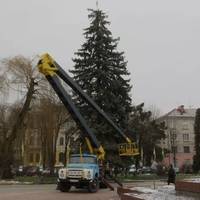 У Тернополі встановили різдвяну шопку та прикрасили живу ялинку (фото)
