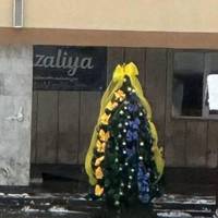 Стала схожа на похоронний вінок: у Підволочиську замінили новорічну ялинку (фото)