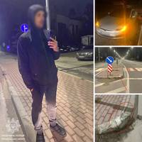 У Тернополі п’яний водій на “Теслі” в’їхав на острівець безпеки і втік