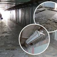 Зруйновані сходи та дроти над головою: у якому стані підземний перехід на вулиці 15 Квітня (ВІДЕО)