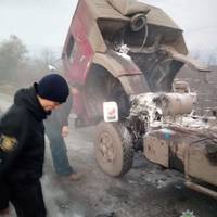 Поблизу села Озерна горів КамАЗ