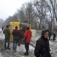 В селі Мшанець Теребовлянського району перекинувся автобус з пасажирами