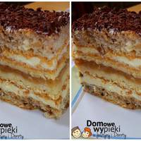 Яблучний пляцок з горіхами та кремом