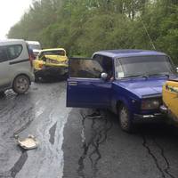 ДТП за участю 5 автівок трапилося на шляху від Кременця до комплексу “Гостинний двір”. Фото
