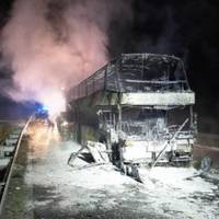 У Польщі вщент згорів рейсовий автобус Київ-Прага (ФОТО)