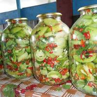 Мариновані зелені помідори «Вогненні». Гостренькі та дуже смачні!