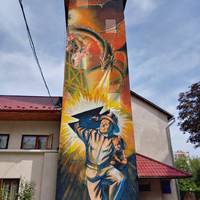 Рятувальник захищає дитину від дракона: на Тернопільщині з’явився вражаючий мурал. ФОТО