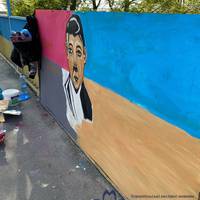 У Тернополі розмалювали пішохідний міст біля залізничного вокзалу