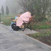 У тернопільському парку просто на лавці вже два дні ночує жінка з донькою