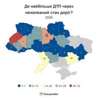 Тернопільщина – у трійці регіонів України за кількістю ДТП через погані дороги, – Опендатабот
